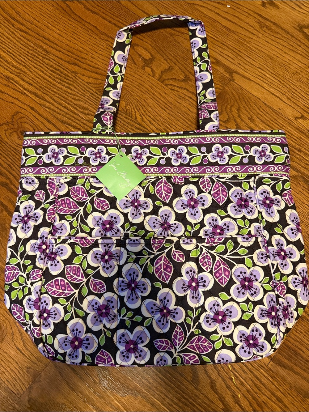 Vera Bradley Three Pocket Plum Petals Tote - NWT  Retired